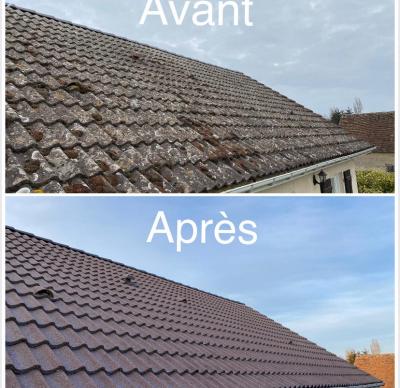 Traitement et nettoyage et application d’un hydrofuge sur toute la toiture