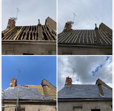 Réfection de toiture complète en ardoise